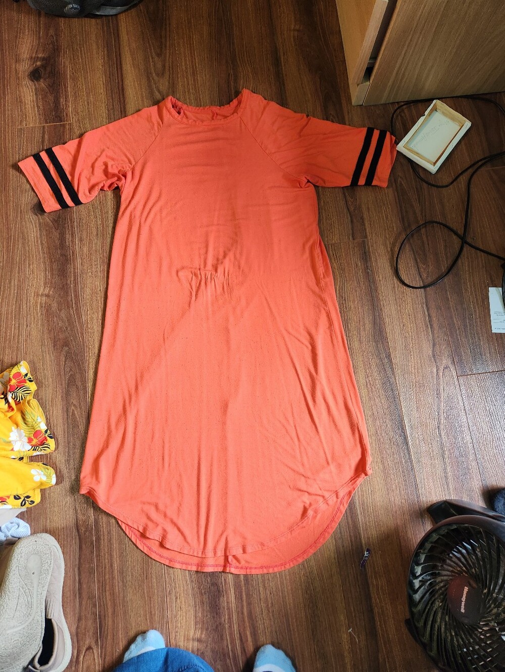 Orange Torrid Super Soft Midi T Shirt Dress With Curved Hem